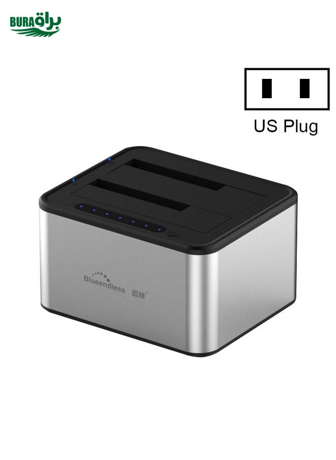 BURAQ Blueendless 2.5 / 3.5 inch SATA USB 3.0 2 Bay Offline Copy Hard Drive Dock (US Plug)  - Image 1