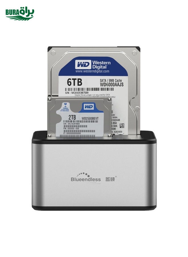 BURAQ Blueendless 2.5 / 3.5 inch SATA USB 3.0 2 Bay Offline Copy Hard Drive Dock (US Plug)  - Image 4