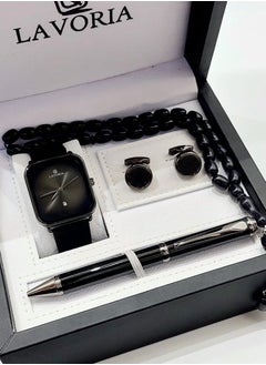 Laforea watch gift set for men consisting of 4 pieces, a rosary watch, a pen and a set of buttons