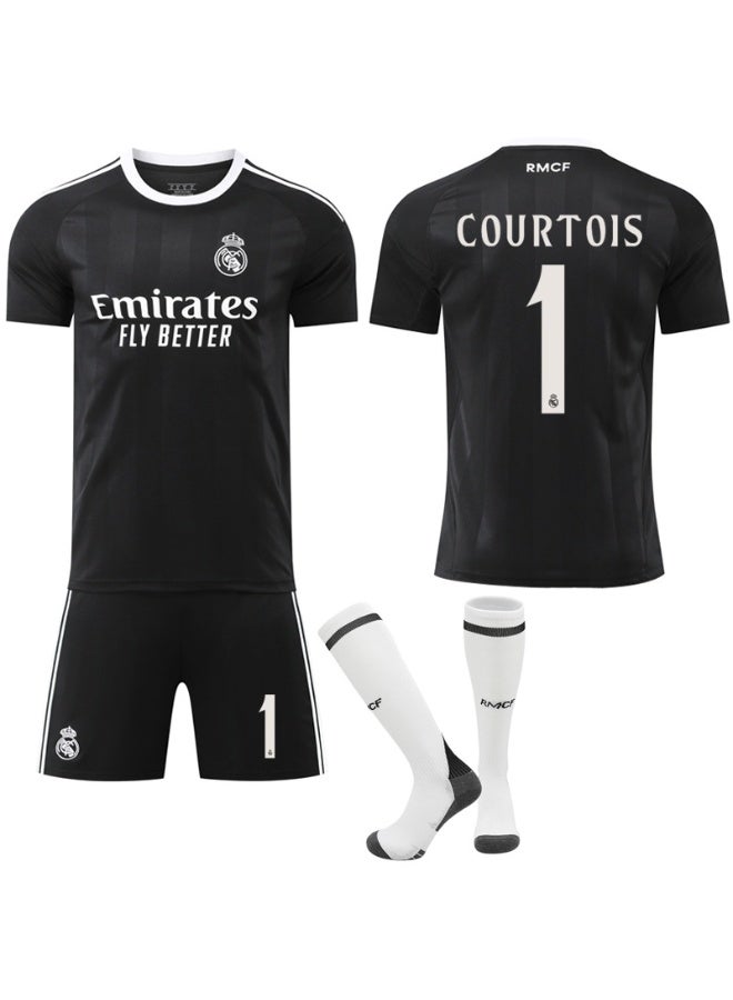 Real Madrid 2025-2026 season #1 COURTOIS football jersey shorts socks set children's size and adult size, a gift for fans and friends - Image 1