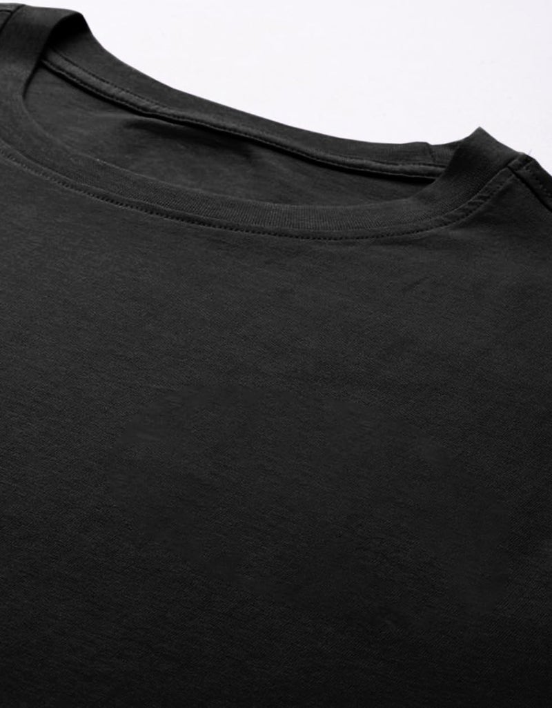 Veirdo® Pure Cotton Round Neck Regular Fit Solid Full Sleeve T-Shirt Combo for Men (PO3_V_FS_BK_CR_WT_S) - Image 3