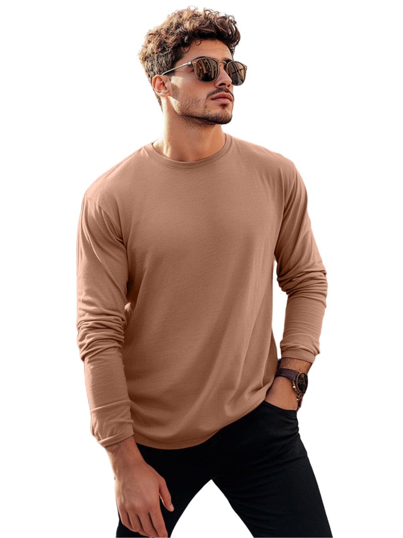 Veirdo® Pure Cotton Round Neck Regular Fit Solid Full Sleeve T-Shirt Combo for Men (PO3_V_FS_BK_CR_WT_S) - Image 4