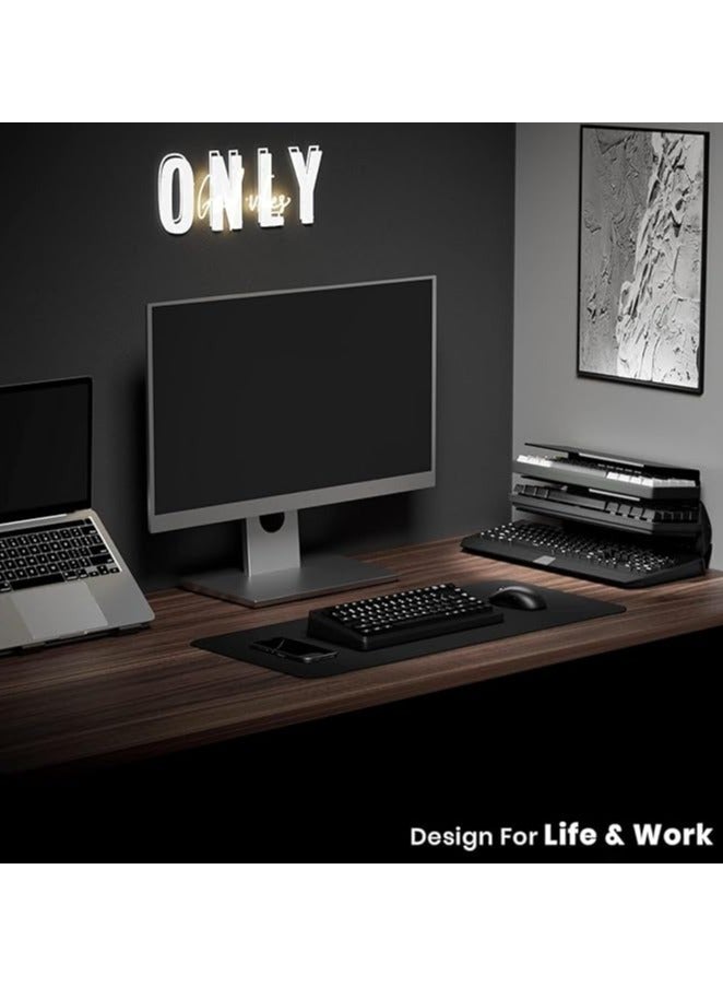 erorex Acrylic Keyboard cursor Storage Rack,3-Tier Keyboard Display Stand,Acrylic Frame Holder Stand, Gaming Keyboard Plate Holder Keyboard cursor Desktop Organizer-Clear (Color : BLACK) - Image 2