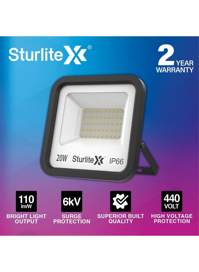 Sturlite Spektr 20 W LED Flood Light| Cool White 6500K Color Temperature LED Lamp| IP66 Waterproof Surge Protection Focus Light for Factory, Garage, Parking, Garden, Playground & Shop - (Pack of 1) - Image 3