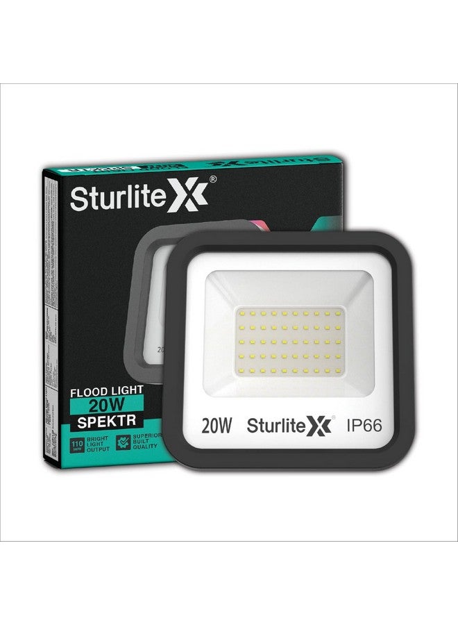 Sturlite Spektr 20 W LED Flood Light| Cool White 6500K Color Temperature LED Lamp| IP66 Waterproof Surge Protection Focus Light for Factory, Garage, Parking, Garden, Playground & Shop - (Pack of 1) - Image 1