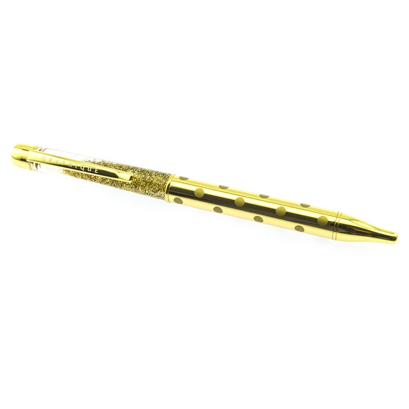 Graphique Good as Gold Deluxe Pen w/Gold-Trimmed Presentation Box - Glittery Gold Pen with Comfortable Finger Grooves, Makes a Beautiful, Unique Gift - Image 2