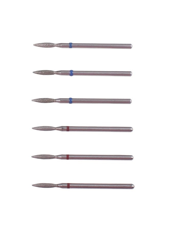 MZCMSL Flame Shape Diamond Cuticle Nail Drill Bit Set 6Pcs Pro Manicure Drill Bits For Nail Prep 3/32 Shank Efile Bit(Fine+Medium) - Image 3