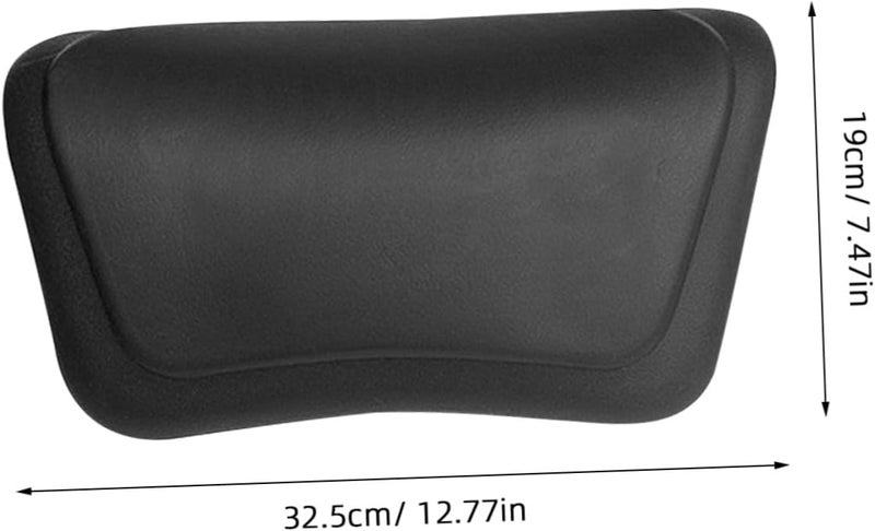 Waterproof Black Bath Tub Neck Pillow with Strong Suction Cups Portable and Washable Pu Bath Cushion Headrest and Home Spa Use - Image 2