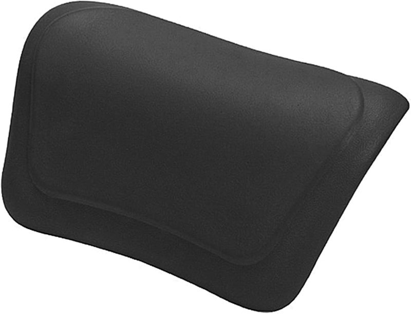 Waterproof Black Bath Tub Neck Pillow with Strong Suction Cups Portable and Washable Pu Bath Cushion Headrest and Home Spa Use - Image 1