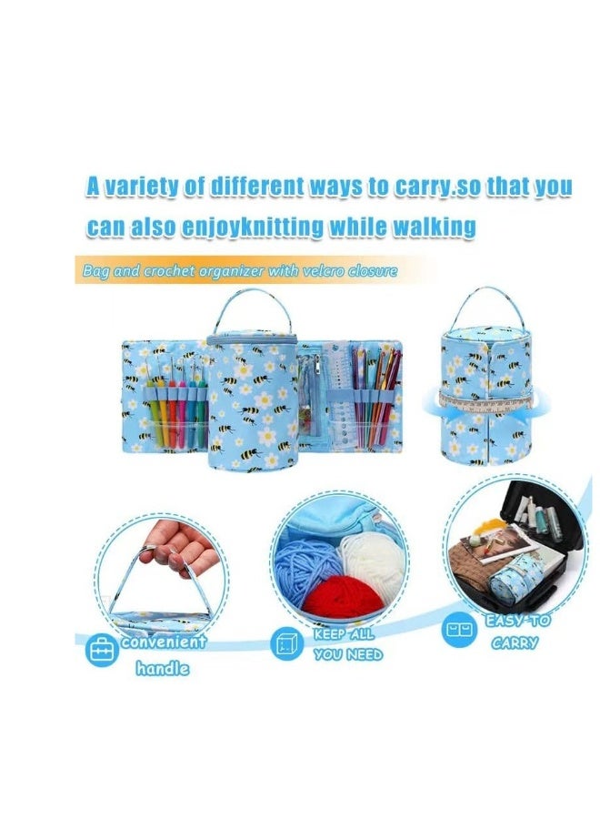 Generic Crochet Hook Case, Roll Bag Organizer for Crochet Hooks Kit, Ergonomic Knitting Needles Storage, DIY Hand Knitting Craft Tools for Beginners, Bag Only  - Image 5