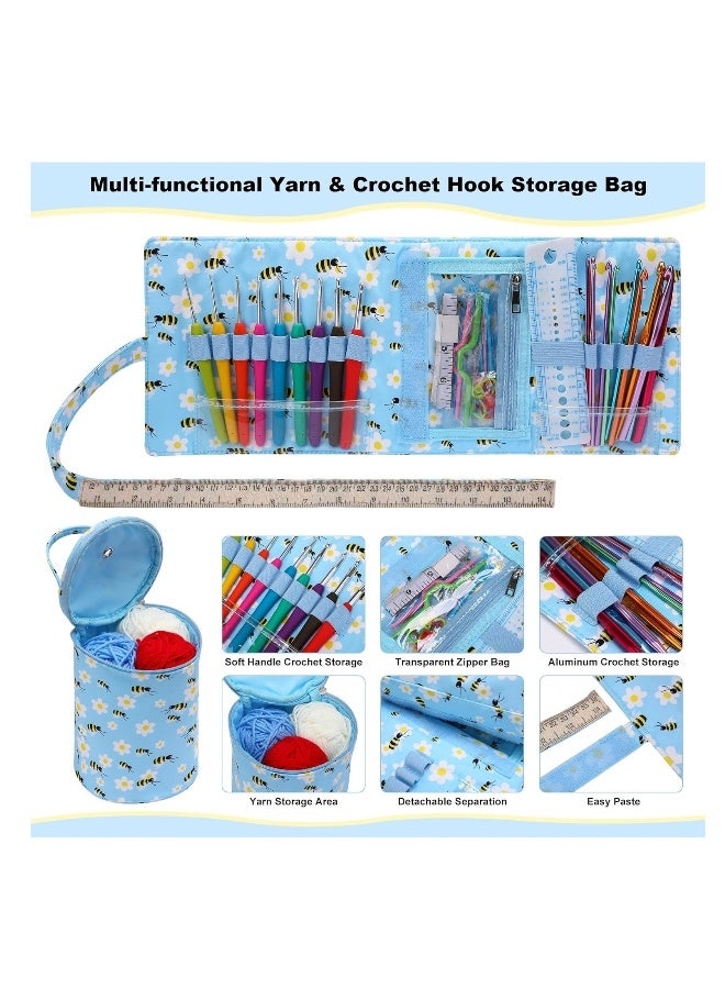 Generic Crochet Hook Case, Roll Bag Organizer for Crochet Hooks Kit, Ergonomic Knitting Needles Storage, DIY Hand Knitting Craft Tools for Beginners, Bag Only  - Image 2