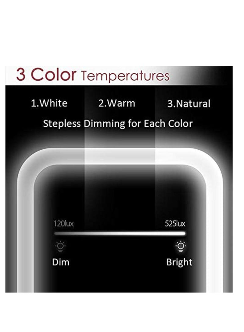 Makeup Mirror with Light and Magnifying, Lighted Vanity Touch Screen Dimmable, Intelligent Switch, Portable Foldable Stand for Tabletop, Bathroom 3 Color - Image 4