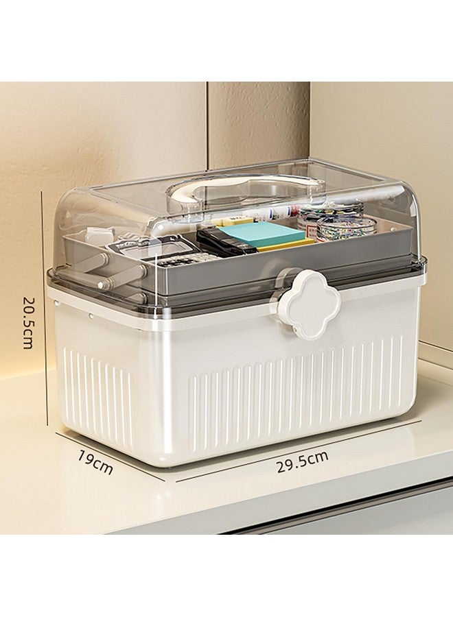 House of Quirk Multifunctional Storage Box - Portable Plastic Organizer for Desktop Stationery, Sundries and Medical Tools (White) - Image 3