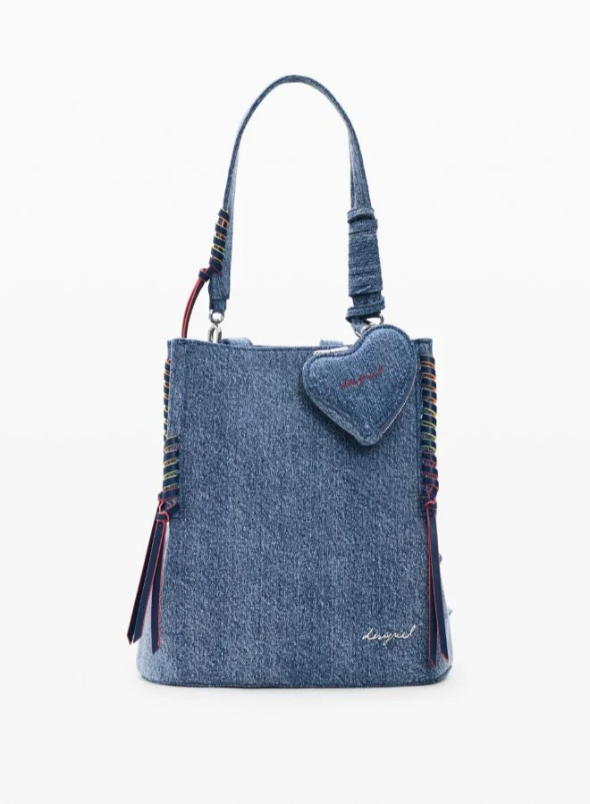 Small denim heart backpack