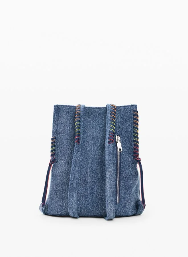 DESIGUAL Blue Small denim heart backpack for Women | Best Price UAE