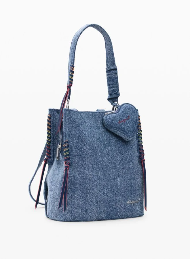 DESIGUAL Blue Small denim heart backpack for Women | Best Price UAE