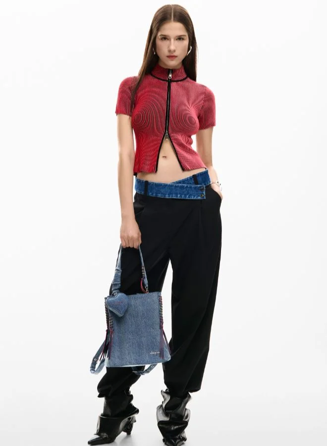 DESIGUAL Blue Small denim heart backpack for Women | Best Price UAE