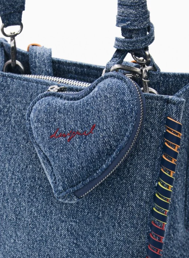 DESIGUAL Blue Small denim heart backpack for Women | Best Price UAE