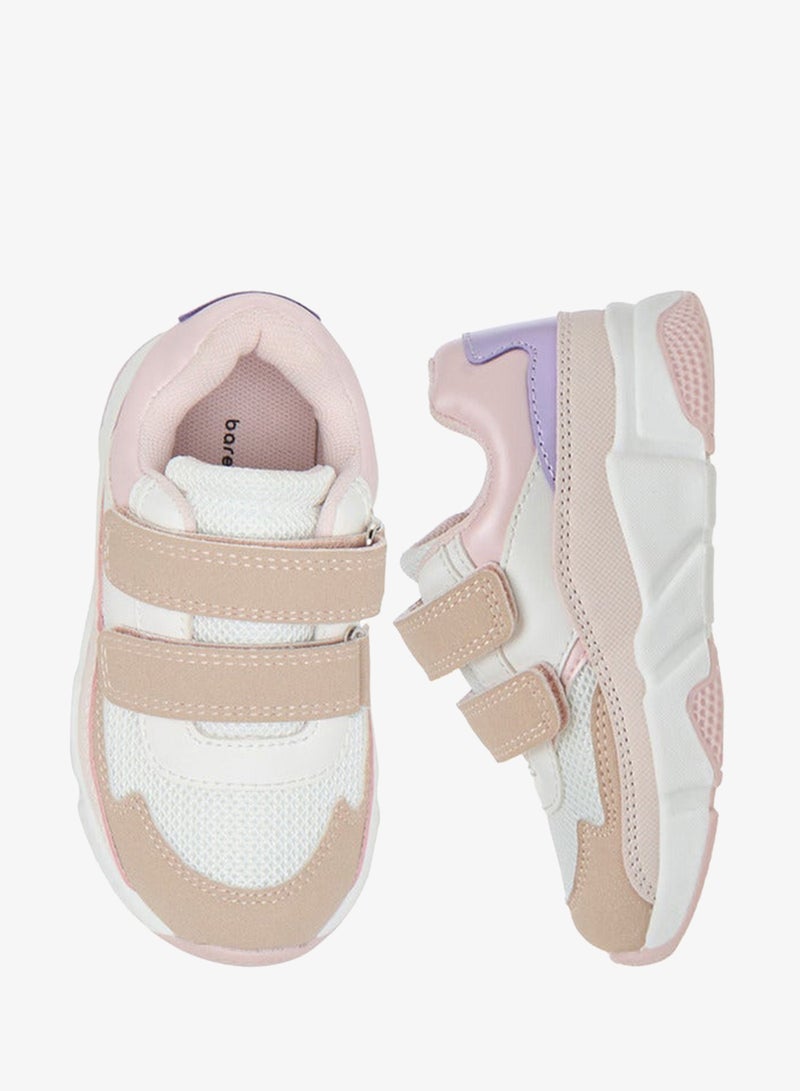 Barefeet Panelled Sneakers with Hook and Loop Closure - Image 3