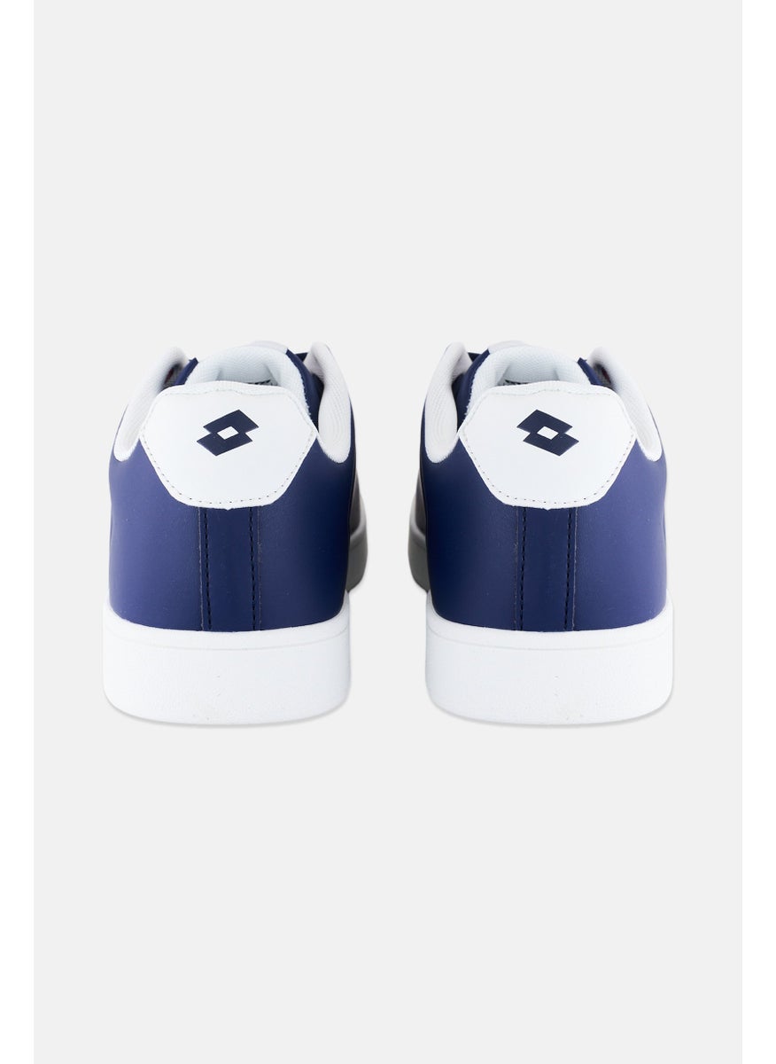 LOTTO Men Brand Logo Lace Up Casual Shoes, Navy/White  - Image 2