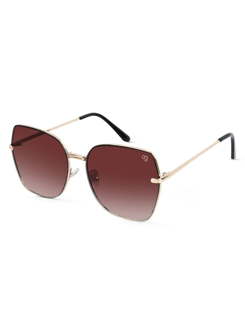 Woggles Stylish & Classy UV Protected Golden Oversized Sunglasses | Men & Women