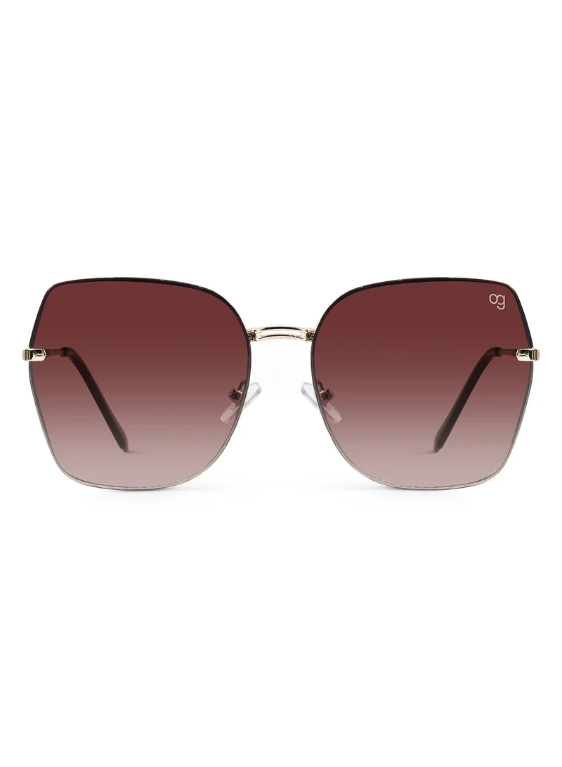 Woggles Stylish & Classy UV Protected Golden Oversized Sunglasses | Men & Women