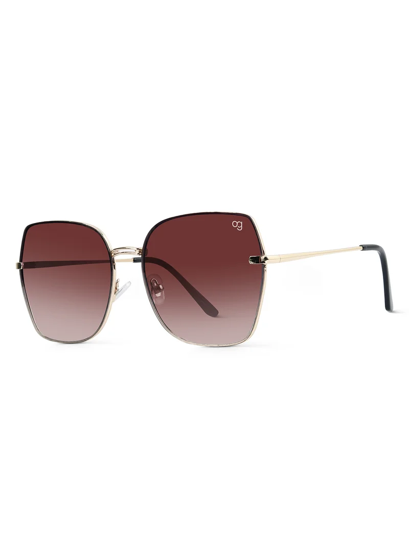 Woggles Stylish & Classy UV Protected Golden Oversized Sunglasses | Men & Women