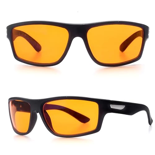 The AutoStory AutoStory Blue Light Blocking Glasses for Sleep – 99.9% Blue Light Filter Amber Lenses – Nighttime Glasses for Relaxation, Better Sleep & Eye Protection – Wraparound Fit for Men & Women - Image 1