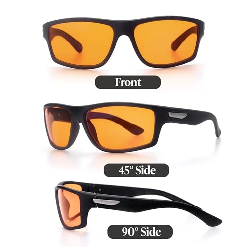 The AutoStory AutoStory Blue Light Blocking Glasses for Sleep – 99.9% Blue Light Filter Amber Lenses – Nighttime Glasses for Relaxation, Better Sleep & Eye Protection – Wraparound Fit for Men & Women - Image 2