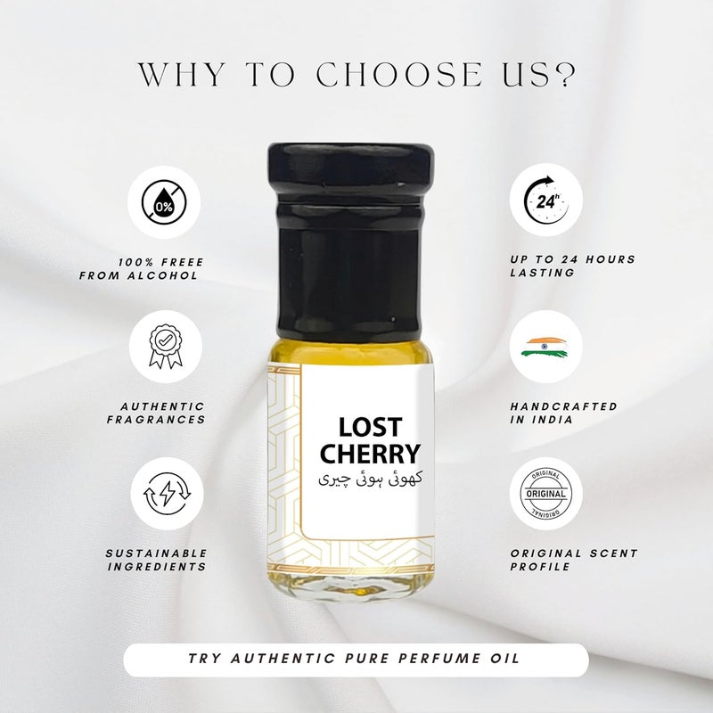 LUXIFY SCENT عطر لوكسي في رائحة الكرز المفقود 100% نقي أصلي عطر حلو فاكهي زهور يدوم طويلاً زيت عطر فاخر خالي من الكحول - Image 4