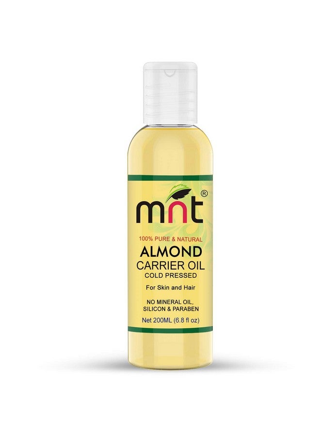 MNT 100% Pure Cold Pressed Almond Carrier Oil for Skin, Hair, Face, Body & Massage (200ML)