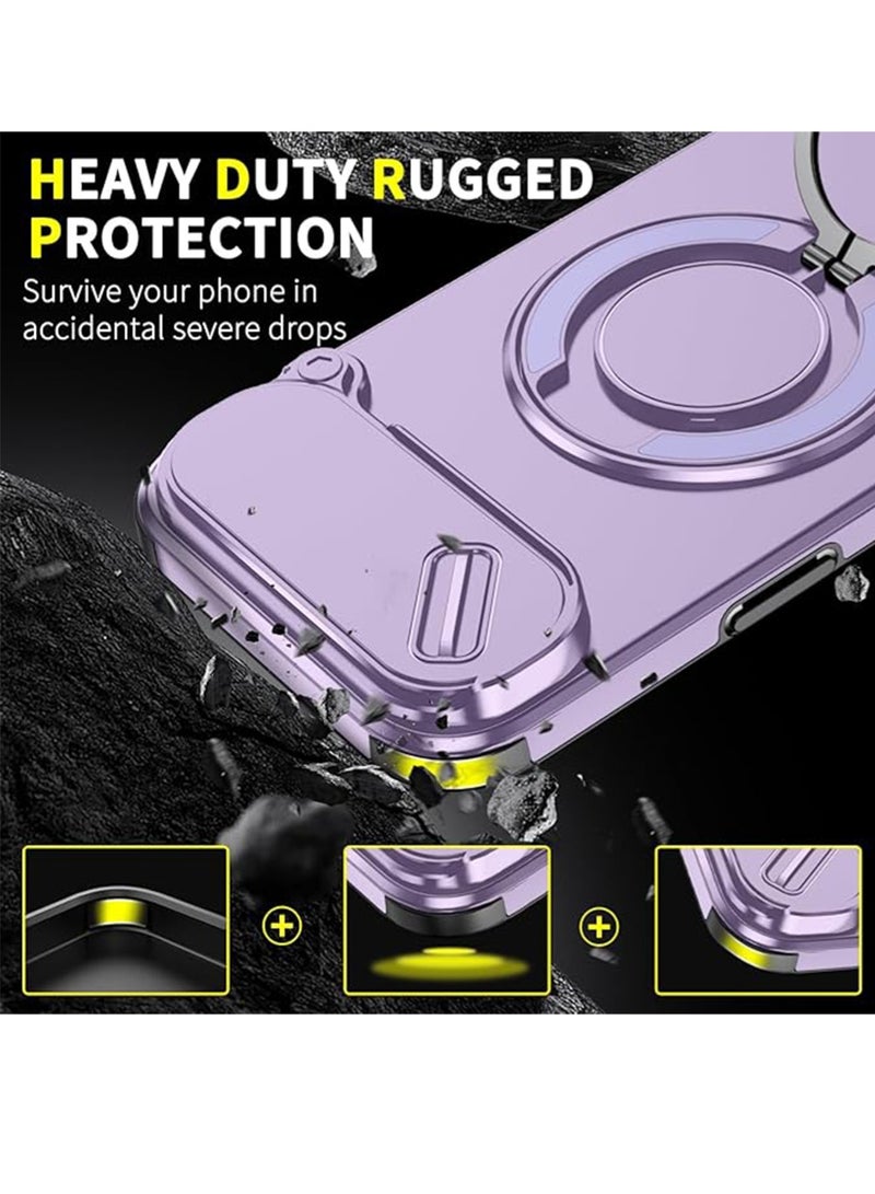 WRISTWISE Case Cover for iPhone 17 Air with Stand and 2 Screen Protectors, Heavy Duty Shockproof Phone Case for iPhone 17 Air with Camera Cover (purple) - Image 2