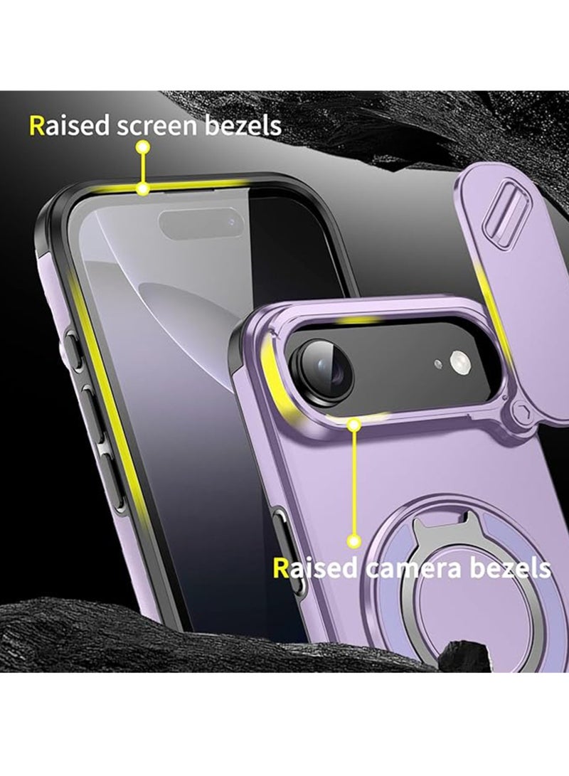 WRISTWISE Case Cover for iPhone 17 Air with Stand and 2 Screen Protectors, Heavy Duty Shockproof Phone Case for iPhone 17 Air with Camera Cover (purple) - Image 5