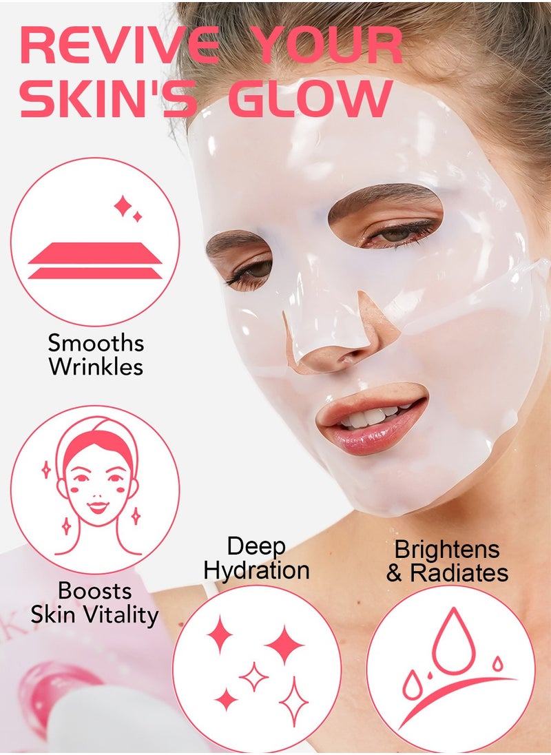 IKZEE - Bio Collagen Deep Hydration Mask Nourishing Smooth Real Deep Mask Reduce Wrinkles Facial Pores and Fine Lines Reduce Skin Dryness Deep Hydration Bio Collagen Face Mask 4Pcs - Image 1