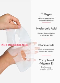 IKZEE Bio Collagen Deep Hydration Mask Nourishing Smooth Real Deep Mask Reduce Wrinkles Facial Pores and Fine Lines Reduce Skin Dryness Deep Hydration Bio Collagen Face Mask 4Pcs  - Image 3