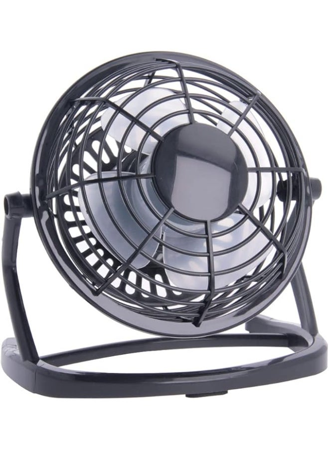 Generic Portable Mini USB Desk Fan – Quiet Rotary Cooling – Black  - Image 1