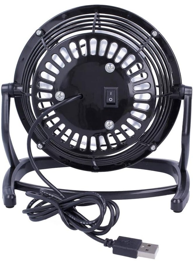 Generic Portable Mini USB Desk Fan – Quiet Rotary Cooling – Black  - Image 2