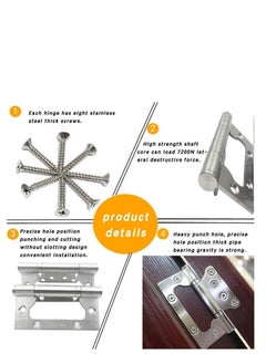 Excefore 4 Pack Non-Mortise Door Hinges, 4 x 3 inch Stainless Steel Interior Door Hinges with Screws, Smooth, and Easy to Install, for Bedroom,  Furniture Hardware (Silver)  - Image 5