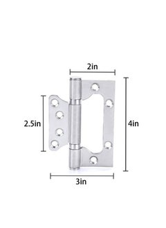 Excefore 4 Pack Non-Mortise Door Hinges, 4 x 3 inch Stainless Steel Interior Door Hinges with Screws, Smooth, and Easy to Install, for Bedroom,  Furniture Hardware (Silver)  - Image 2