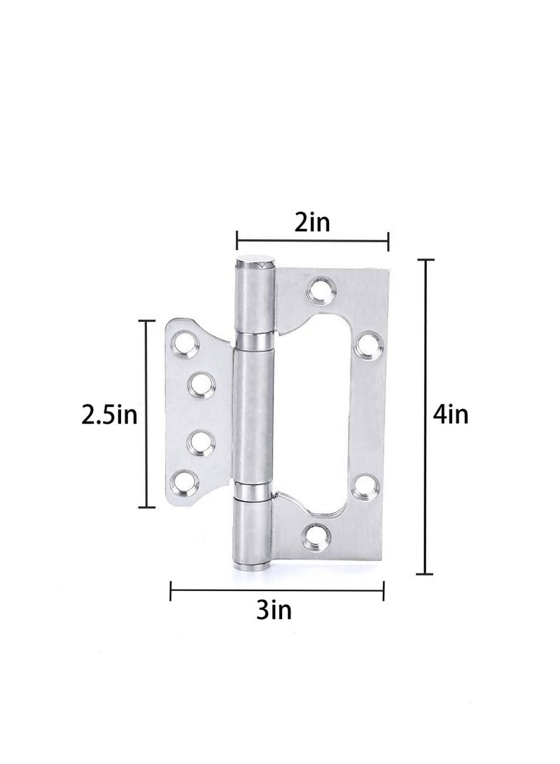 Excefore 4 Pack Non-Mortise Door Hinges, 4 x 3 inch Stainless Steel Interior Door Hinges with Screws, Smooth, and Easy to Install, for Bedroom,  Furniture Hardware (Silver)  - Image 2