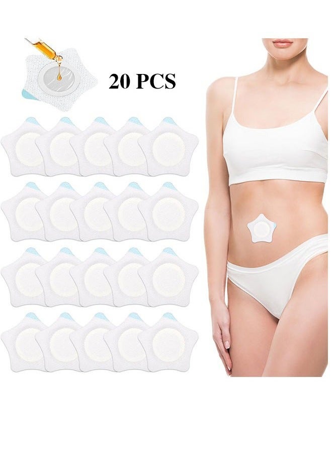OMEVE 20Pcs Disposable Castor Oil Pack Wrap for Belly Button, self-adhesive belly button blank film anti-leakage point, high absorption castor oil digestion aid film, waterproof and oil-proof, white - Image 1