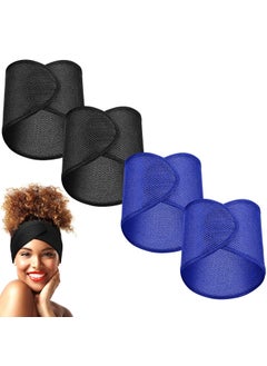 Haysandy Haysandy Hair Wrap, 4 Pieces Mesh Hair Wrap for Black Women - Face Wash Makeup Hair Accessories Headbands (Black, Blue, 1 Count Pack of 1) 