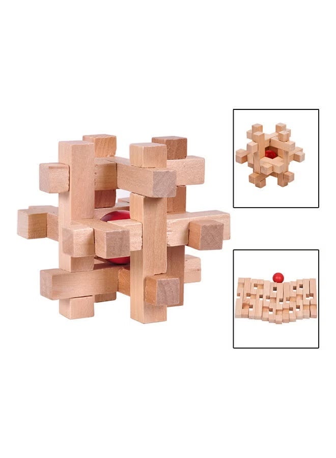 Wooden Kong Ming Luban Lock Brain Teaser – Classic 3D Puzzle for Kids & Adults, Educational Logic Toy - Image 2
