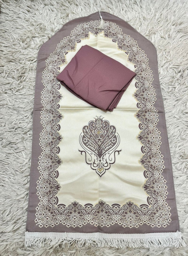 Turkish prayer rug set with soft cotton open sheet - Image 1