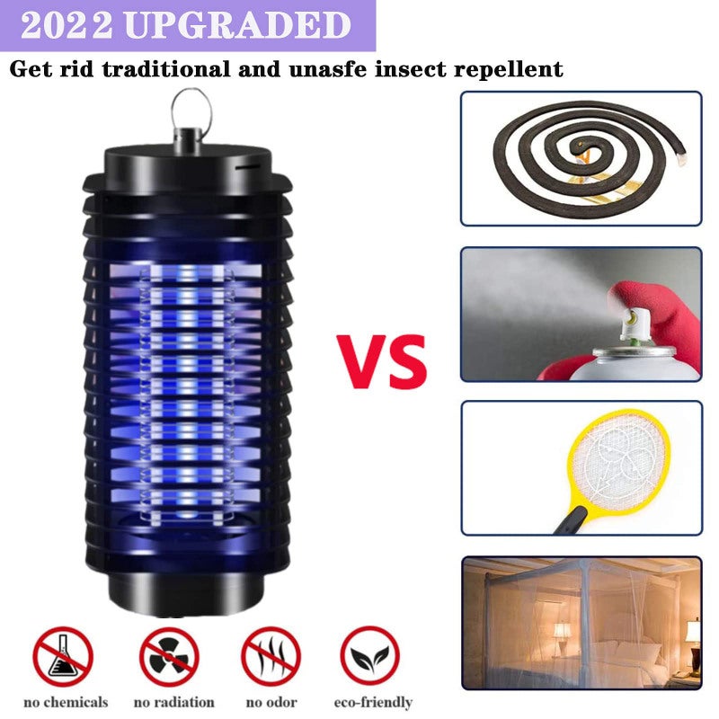 Mosquito Zapper Black Uk Plug Highly Efficient Safe Electric Insect Killer - Easy Clean Bug Trap for Indoor Outdoor Home Bedroom Garden Courtyard - Image 5