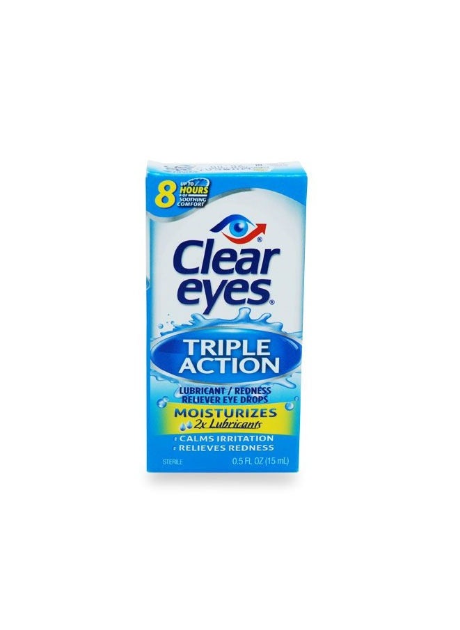 Clear Eyes - Clear Eyes Triple Action Lubricating Eye Drops 15ml - Image 1