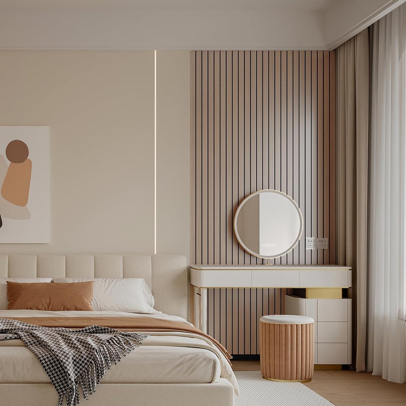 YLL YLL PVC Slat Wall Panel Peel and Stick 118"x 15.7" Faux Oak Grain Wood Slat Panel Self-Adhesive Wallpaper Soundproof 3D Wall Panels - Image 5