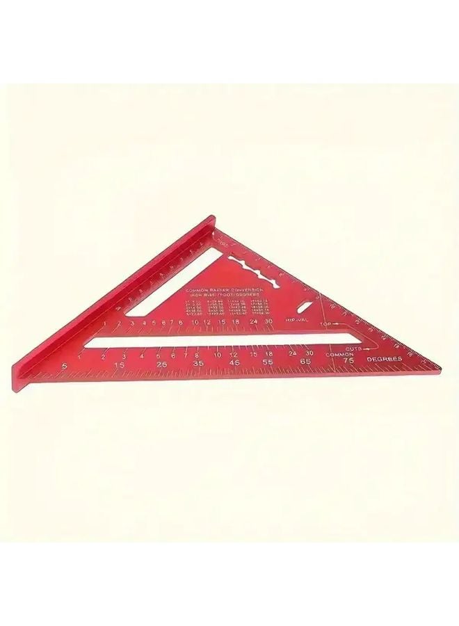 Red Heavy Duty 12 Inch Construction Triangle Aluminum Alloy Precision Measuring Tool - Image 4