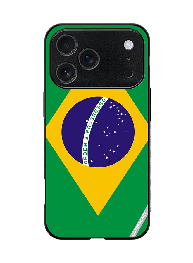 COVERSCART Protective Case Cover For Apple iPhone 17 Pro Brazil Flag Design Multicolour