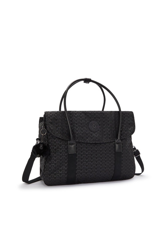 كيبلينغ حقيبة سفر كبيرة بوري مع حزام تثبيت على حقيبة السفر وحزام كتف قابل للإزالة بلون أسود نوار - Image 3